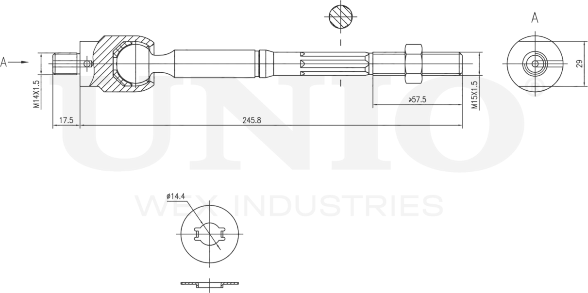Тяга рулевая (Unio). Артикул SSP-30003