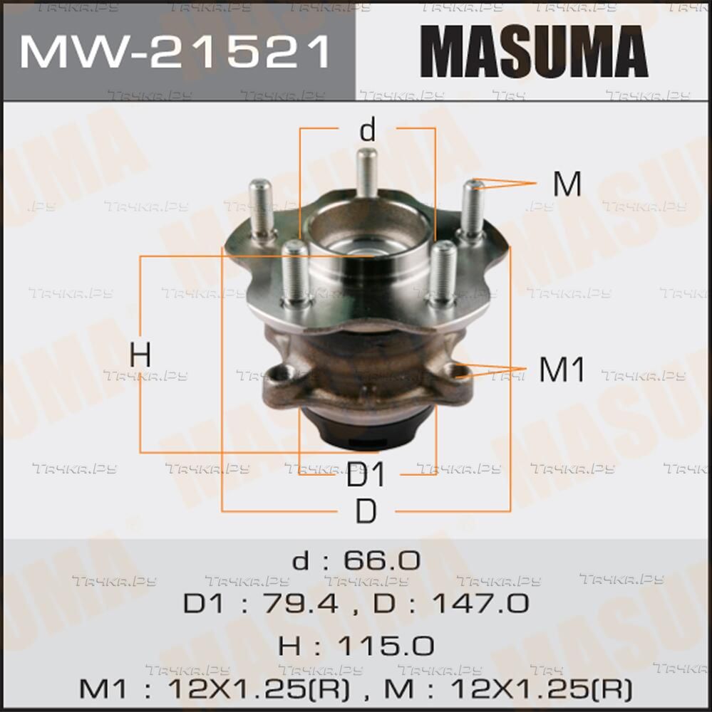 Ступица колеса с интегрированным подшипником Masuma. Артикул MW-21521