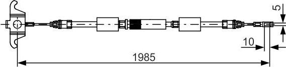 Трос ручника (тросик ручного тормоза) Bosch для Volvo XC90 I 2002-2014. Артикул 1 987 482 128
