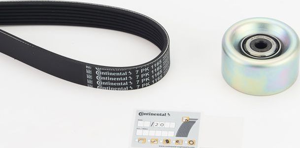 Приводной ремень поликлиновой с роликами (комплект) ContiTech. Артикул 7PK1165K1