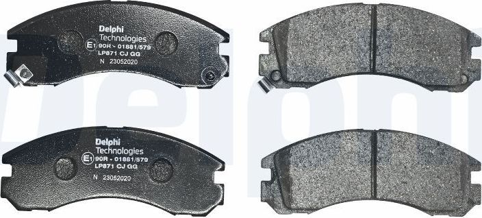 Тормозные колодки Delphi (Low-Metallic) передние для Mitsubishi L400 1995-2005. Артикул LP871