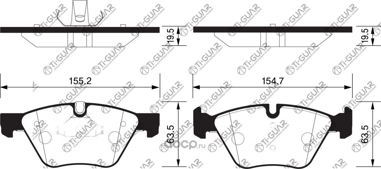 Тормозные колодки (TI-Guar). Артикул TG1559