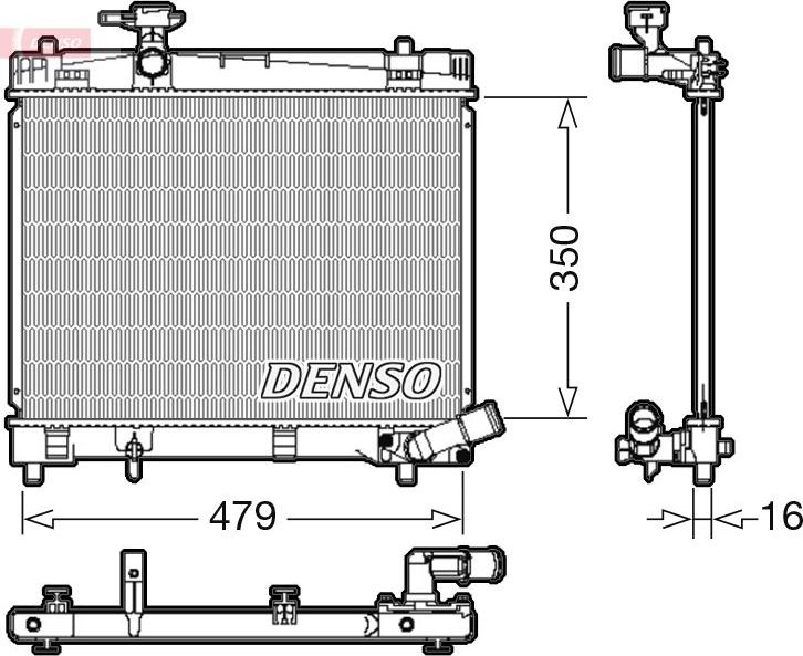 Радиатор охлаждения двигателя Denso. Артикул DRM50086