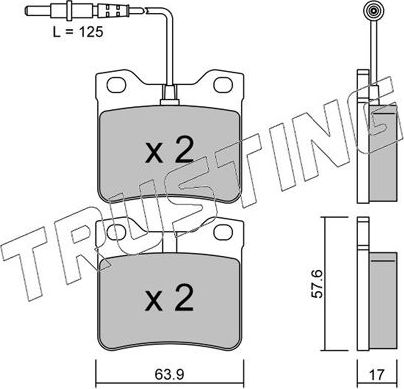Тормозные колодки Trusting. Артикул 199.0