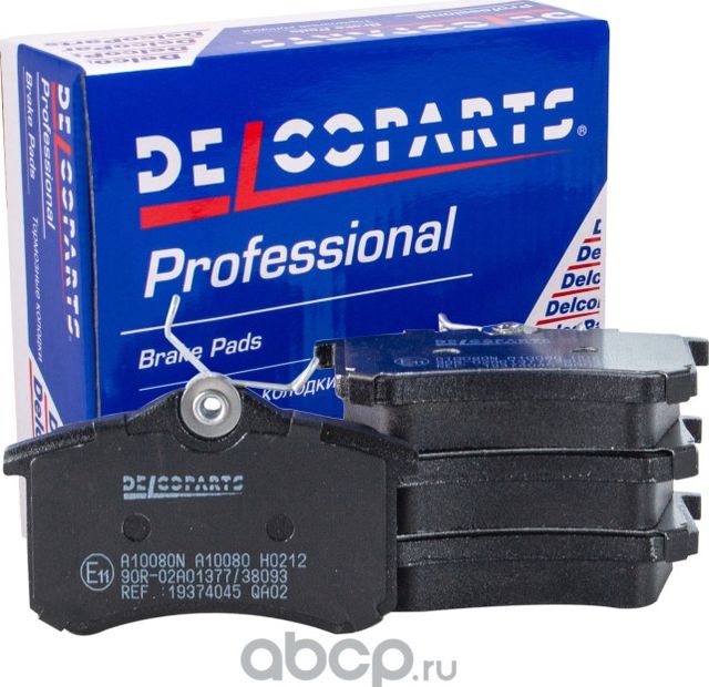 КОЛОДКИ ТОРМОЗНЫЕ ЗАДНИЕ ДИСКОВЫЕ (Delcoparts). Артикул 19374045