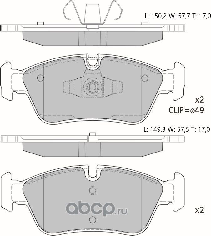 Колодки тормозные дисковые Avantech (противоскрипная пластина в компл.). Артикул AV072