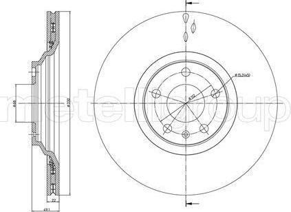 Тормозной диск Trusting задний для Audi A6 III (C6) 2004-2011. Артикул DF072