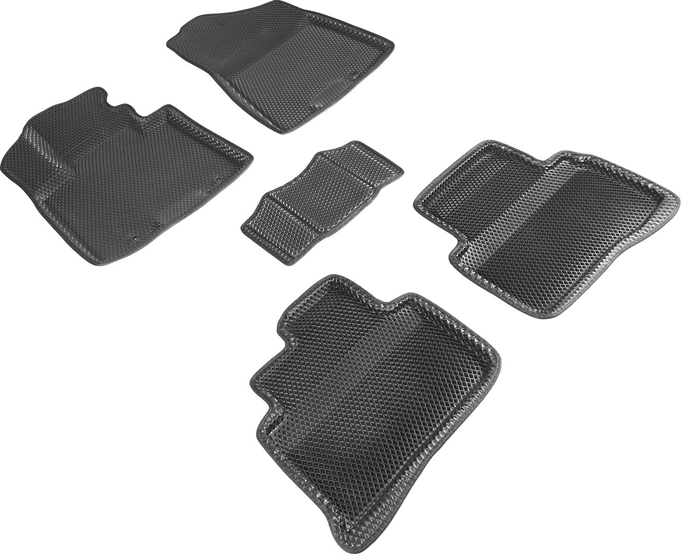 Коврики Seintex 3D EVA Ромб для салона Hyundai Tucson III 2015-2018 ЧЕРНЫЕ. Артикул 95184