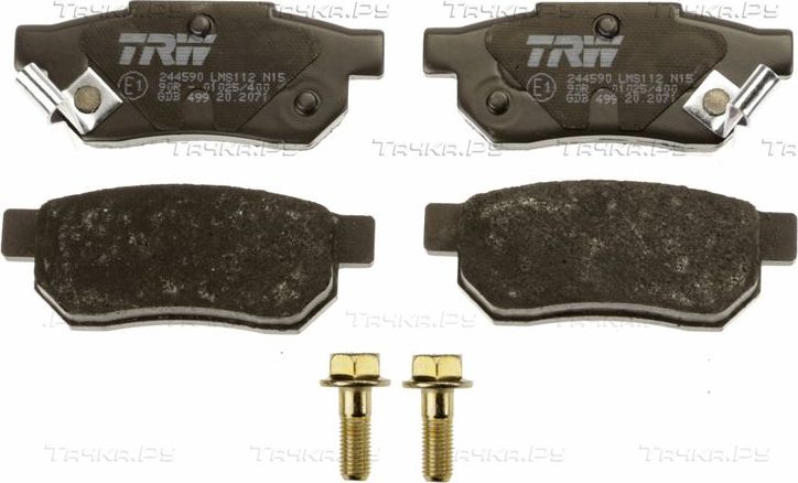Тормозные колодки TRW COTEC задние для Honda Accord III 1987-1989. Артикул GDB499