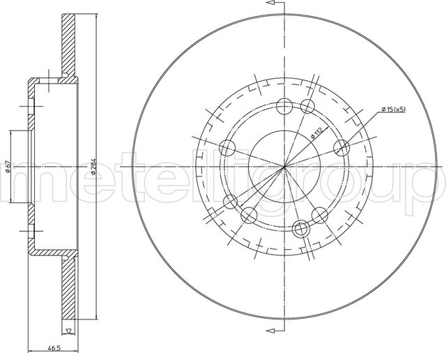 Тормозной диск Metelli передний для Mercedes-Benz E-Класс I (W124) 1993-1996. Артикул 23-0124C