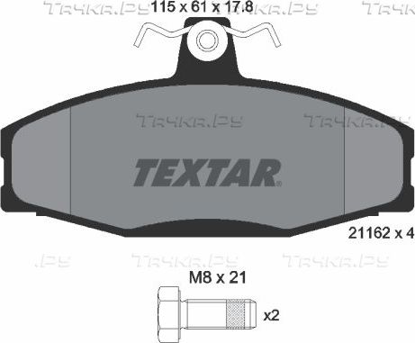 Тормозные колодки Textar. Артикул 2166201