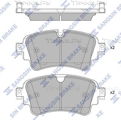 Тормозные колодки Sangsin Hi-Q задние для Audi A4 allroad V (B9) 2016-2026. Артикул SP4112