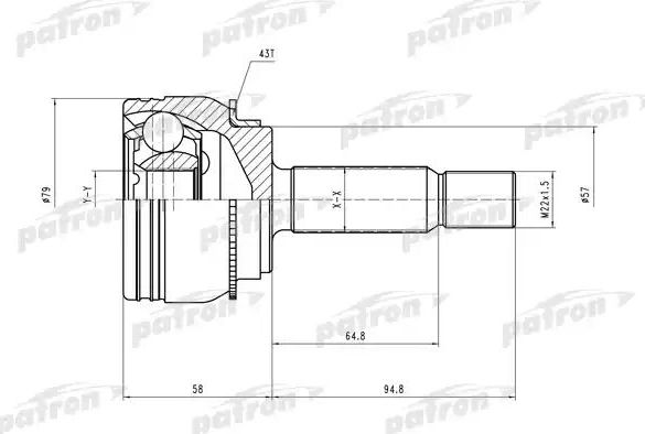 Шрус наружный (граната) Patron. Артикул PCV2112