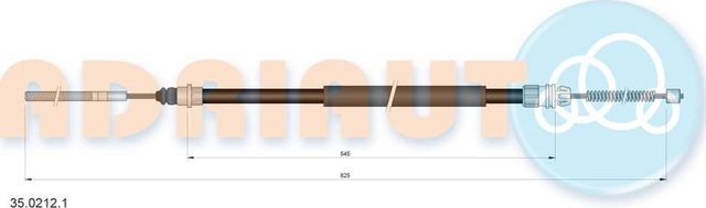 Трос ручника (тросик ручного тормоза) Adriauto. Артикул 35.0212.1