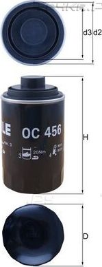 Масляный фильтр Mahle-Knecht для Audi Q3 I (8U) 2011-2015. Артикул OC 456
