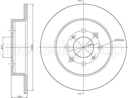 Тормозной диск Trusting задний для Honda Civic VII 2000-2005. Артикул DF1107