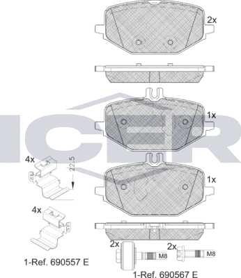 Тормозные колодки Icer. Артикул 182371