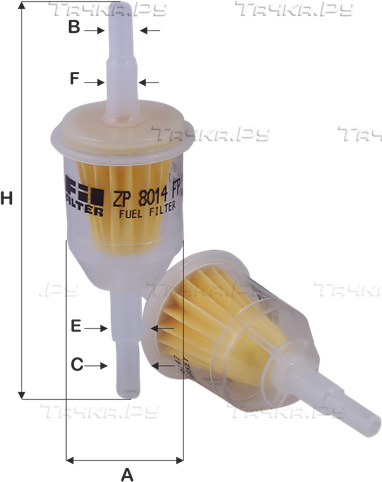 Топливный фильтр FIL Filter для Alfa Romeo 6 1981-1986. Артикул ZP 8014 FP