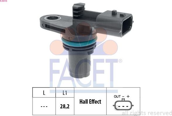 Датчик положения коленвала Facet Made in Italy - OE Equivalent. Артикул 9.0616