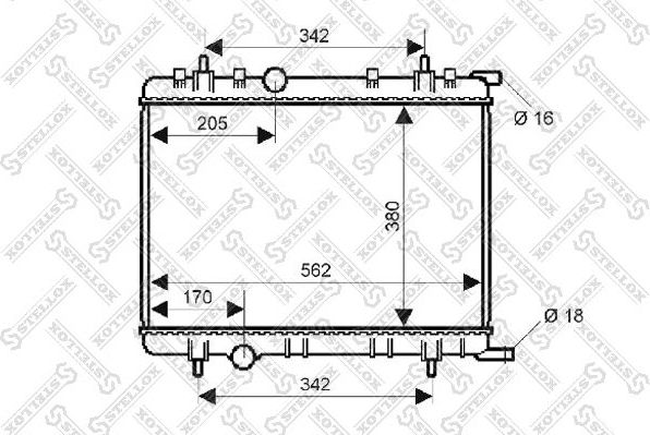 Радиатор охлаждения двигателя Stellox. Артикул 10-25133-SX