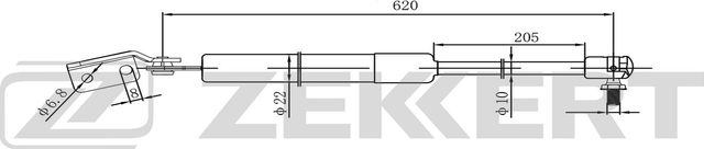 Амортизатор (упор) багажника Zekkert для Mazda MPV II (LW) 1999-2006. Артикул GF-2609
