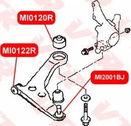 Сайлентблок рычага передней подвески, передний (VTR). Артикул MI0122R