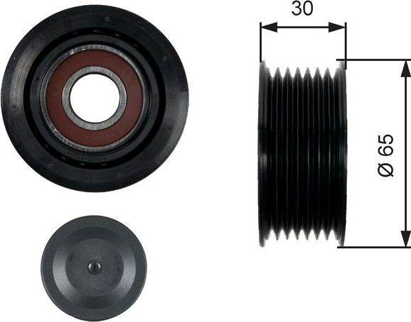 Направляющий (ведущий) ролик приводного поликлинового ремня Gates DriveAlign™ для Suzuki Grand Vitara III 2005-2015. Артикул T36439