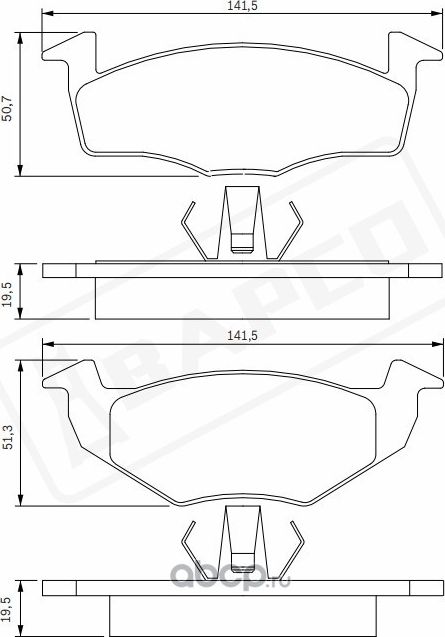 Колодки тормозные дисковые пер. VW GOLF III (1H1) 1.4, POLO CLASSIC (6 (Bapco) Bapco. Артикул BP0788