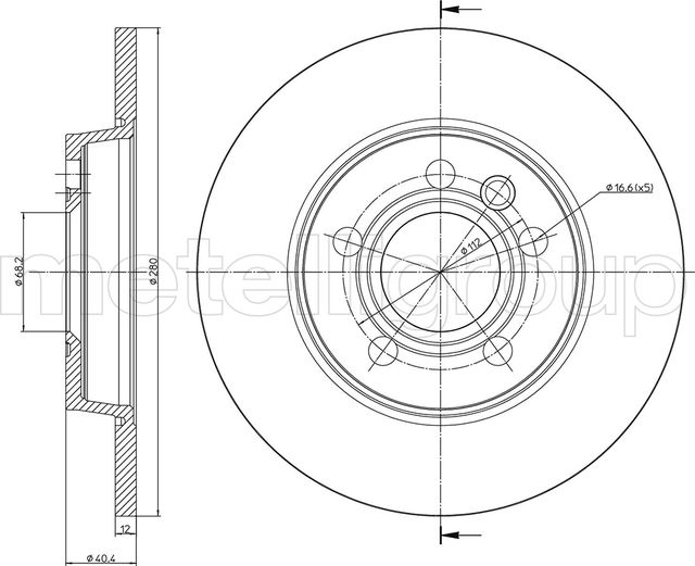 Тормозной диск Metelli. Артикул 23-0657