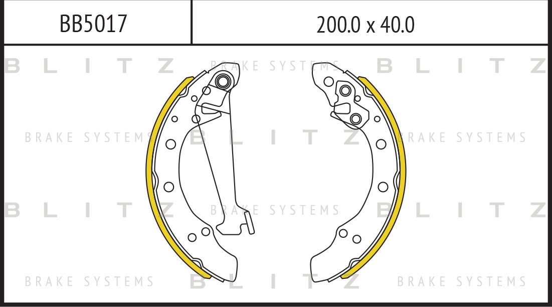 Колодки тормозные барабанные | зад | (Blitz) Blitz. Артикул BB5017