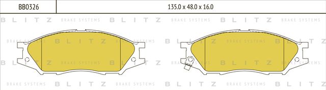 Колодки тормозные дисковые | перед | (Blitz) Blitz. Артикул BB0326