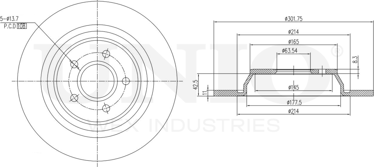 Диск тормозной (Unio). Артикул BRD-20496