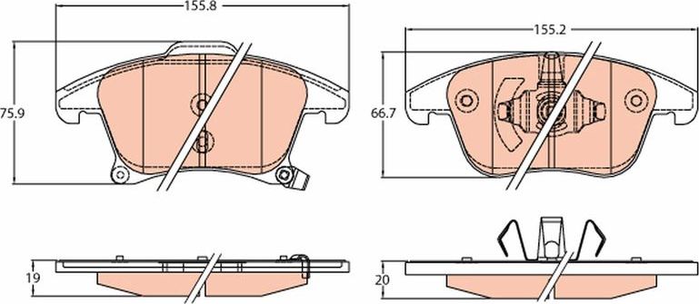 Тормозные колодки TRW. Артикул GDB2092