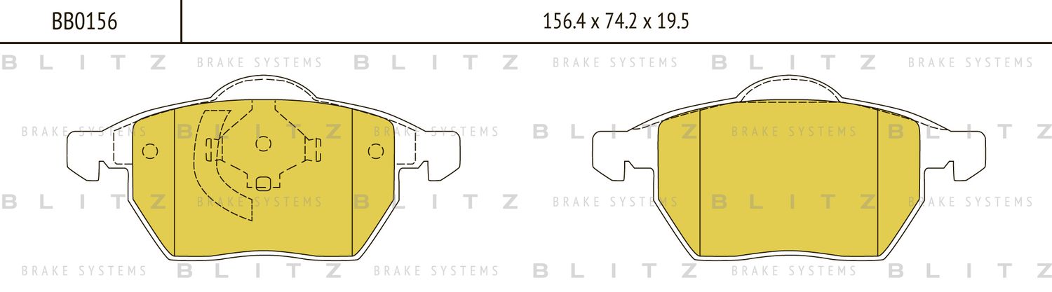 Колодки тормозные VAG A4/GOLF 3/PASSAT 95- перед. (Blitz). Артикул BB0156