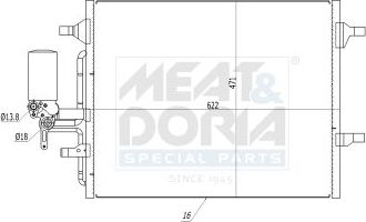 Радиатор кондиционера (конденсатор) Meat & Doria. Артикул 991211