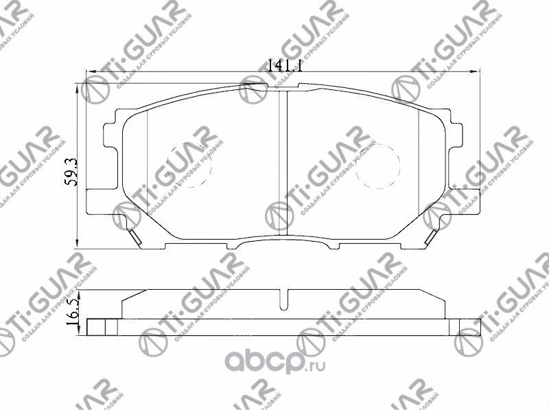 Тормозные колодки (TI-Guar). Артикул TG687