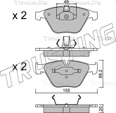 Тормозные колодки Trusting передние для BMW 1 I (E82/E88) 2011-2012. Артикул 574.0