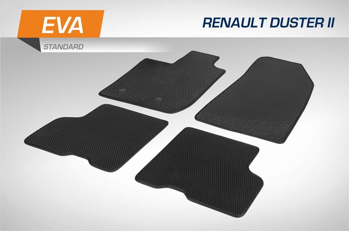 Коврики AutoFlex для салона Standard Renault Duster II поколение (передний и полный привод) 2021-2026. Артикул 6470103