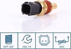Датчик температуры охлаждающей жидкости Nissens (полимерный материал). Артикул 207029