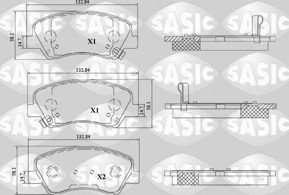 Тормозные колодки Sasic передние для Kia Rio III 2011-2017. Артикул 6216213
