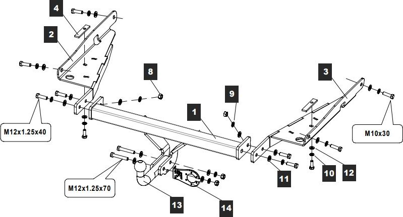 Фаркоп Baltex для Mazda CX-9 II 2017-2026. Артикул 129297