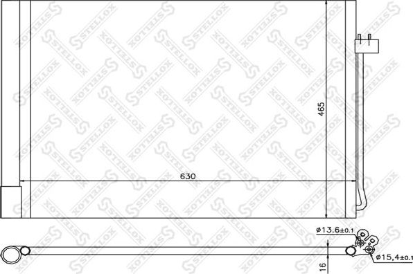 Радиатор кондиционера (конденсатор) Stellox. Артикул 10-45078-SX