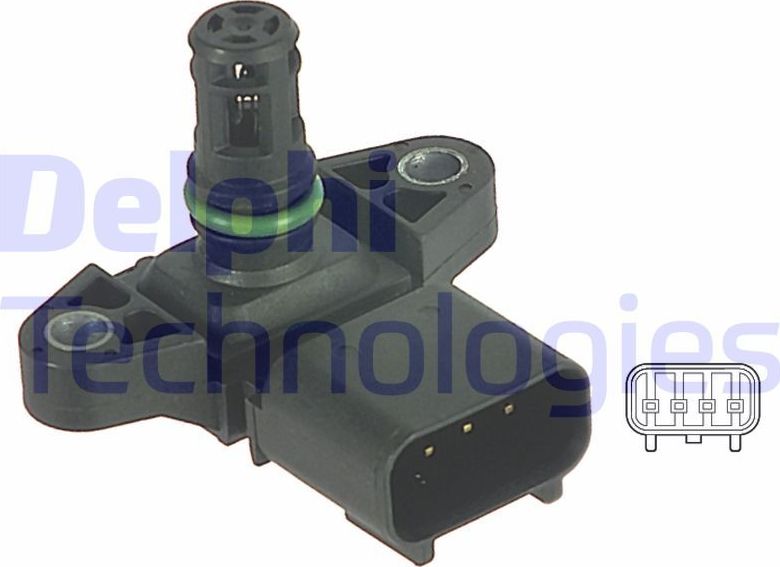 Датчик абсолютного давления (ДАД, MAP) Delphi. Артикул PS10122