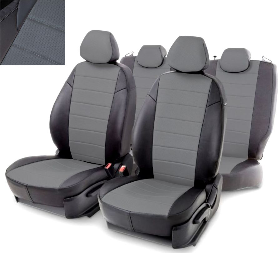 Чехлы Seintex (экокожа) на сидения для Subaru Forester III 2008-2012, цвет Светло-серый ромб. Артикул 98711