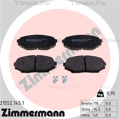 Тормозные колодки Zimmermann. Артикул 21552.145.1