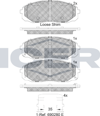 Тормозные колодки Icer. Артикул 182253