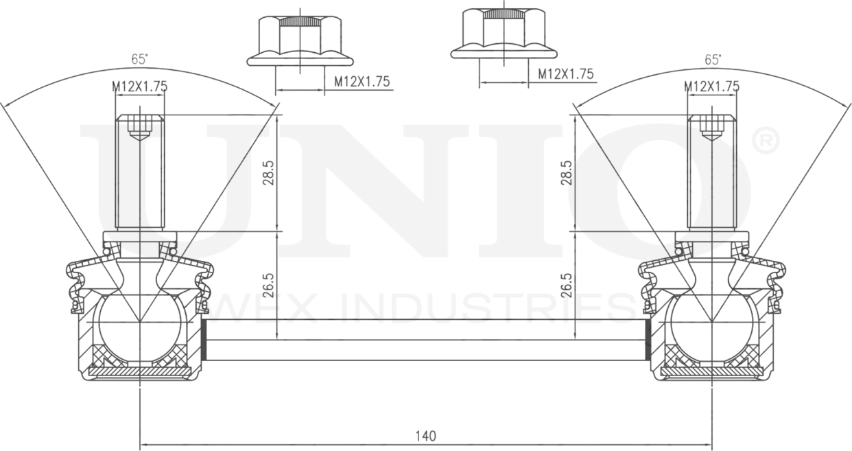 Тяга/стойка стабилизатора (Unio). Артикул SSP-50177