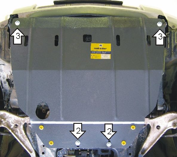 Защита Мотодор для картера, КПП Nissan X-Trail T30 2001-2007. Артикул 01402