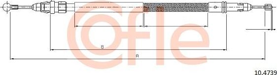 Трос ручника (тросик ручного тормоза) Cofle. Артикул 92.10.4739