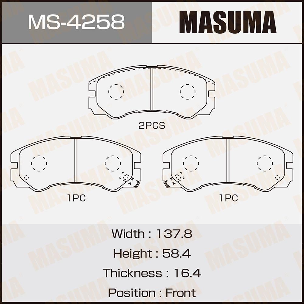 Тормозные колодки Masuma. Артикул MS-4258